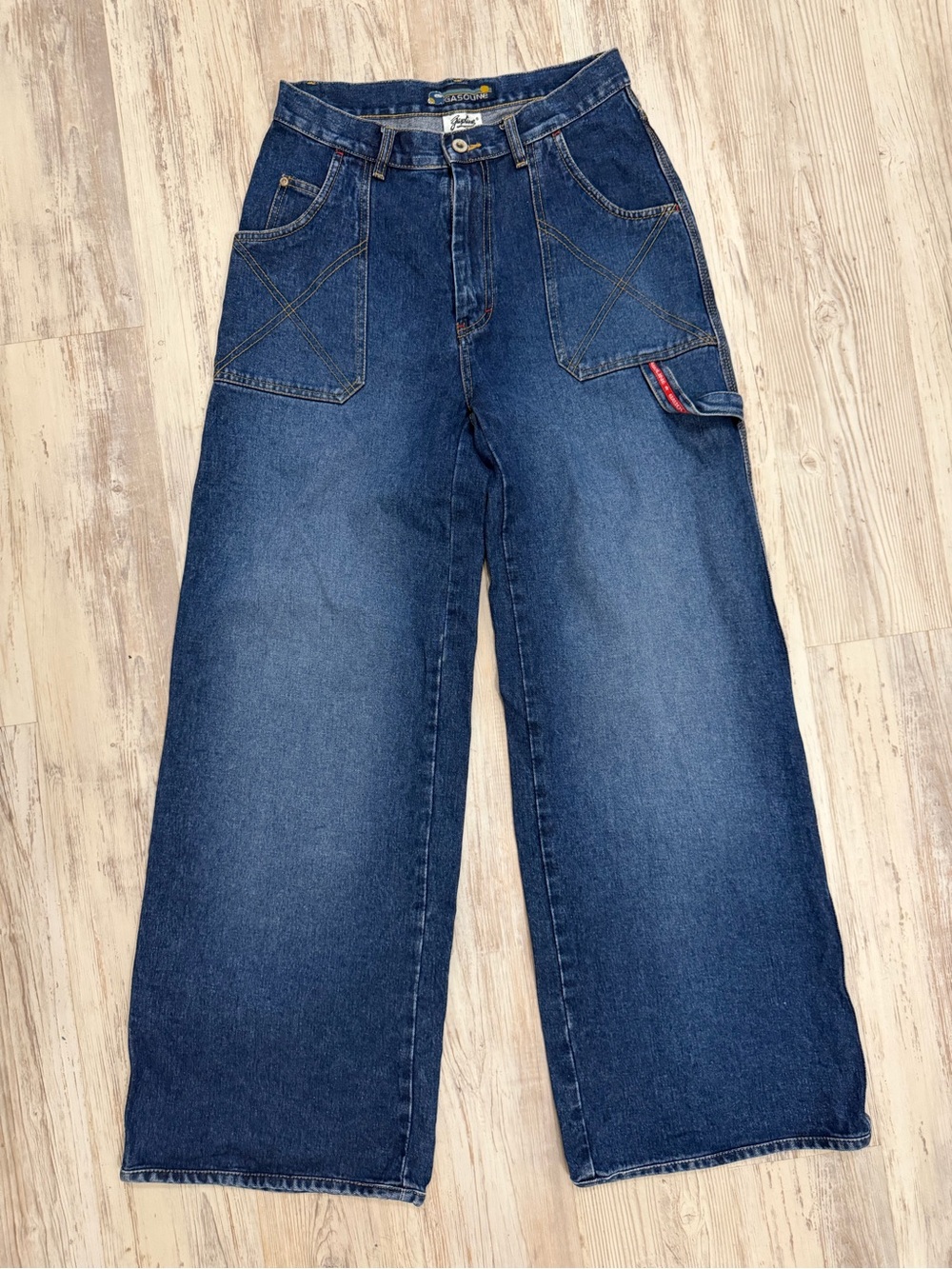 VTG 90S Y2K GASOLINE RALPH NAKASH BAGGY WIDE LEG JEANS JNCO RAVE POCKETED RARE